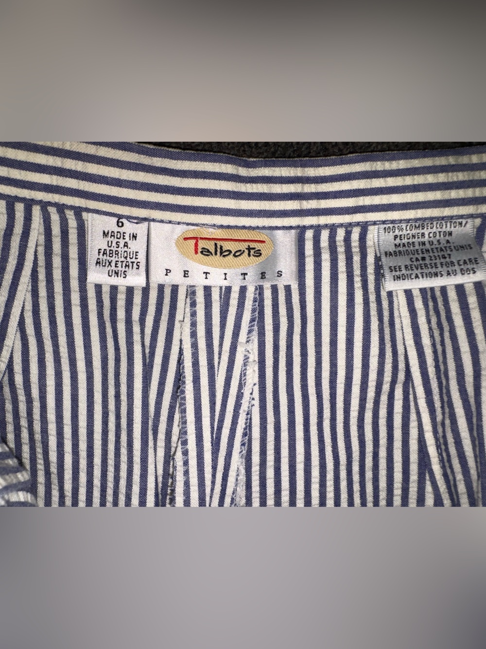 Talbots Light Blue and White Striped Skirt - Picture 3 of 4